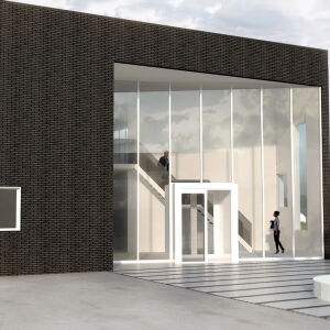 architect bedrijfspand KSO Papendrecht entree kantoor Brand I BBA Architecten