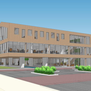 nieuwbouw bedrijfspand kantoor Houten Brand I BBA Architecten