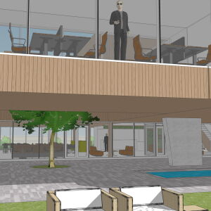 entree kantoor bedrijfspand Houten Brand I BBA Architecten