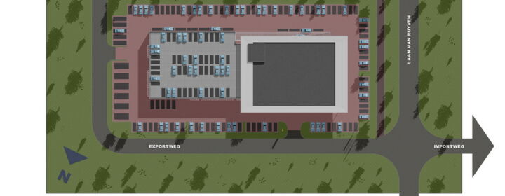 nieuwbouw garage showroom bedrijfspand Pijnacker Brand I BBA Architecten