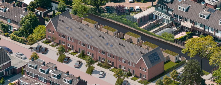 ontwerp rijwoningen zoeterwoude Brand I BBA Architecten
